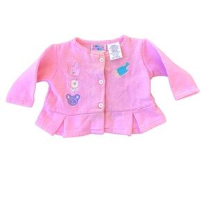 🌵Vintage Small Steps Baby Pink Girl’s Infant Cardigan Sweater 3/6 Months🌵